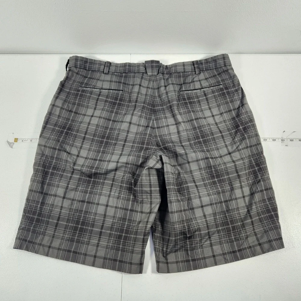 Nike Golf Dri-FIT Grey Plaid‎ Performance Shorts Mens 42 Flat Front Stretch